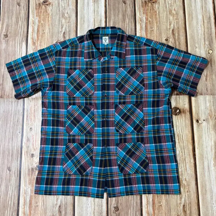 [BUNJANG] South2 West8 6 Pocket Open Collar Check Shirt XL / S2W8 남이서팔 6포켓 오픈 카라 체크 셔츠 XL사이즈