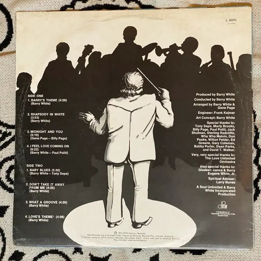[BUNJANG] The Love Unlimited Orchestra Rhapsody In White LP (1974 Australian Press) / Berry white 오케스트라 LP