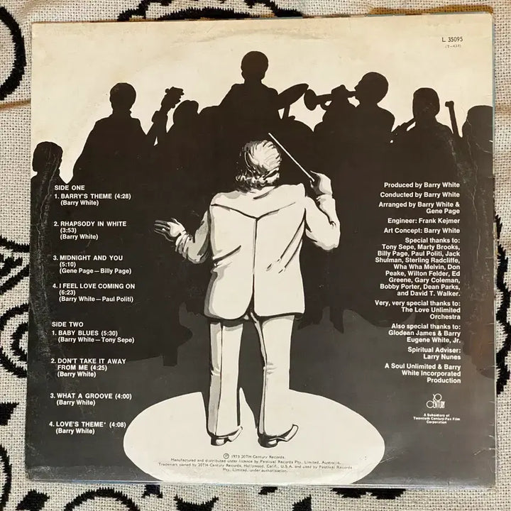 [BUNJANG] The Love Unlimited Orchestra Rhapsody In White LP (1974 Australian Press) / Berry white 오케스트라 LP
