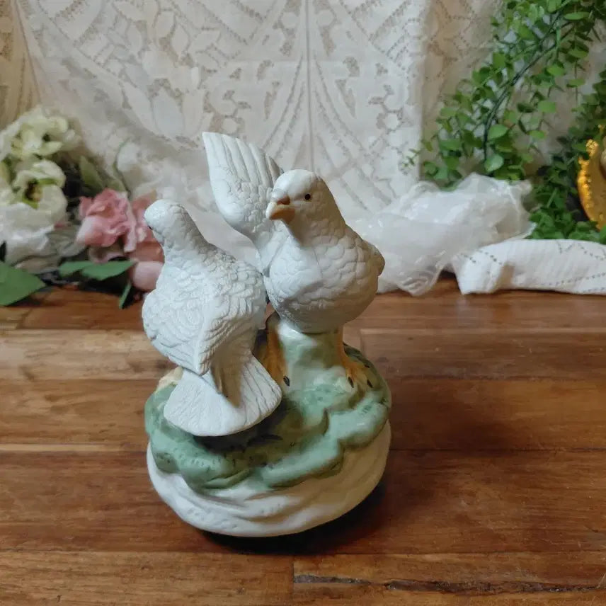 [BUNJANG] Vintage Ceramic Dove Music Box / 미국 빈티지 도자기 비둘기 오르골
