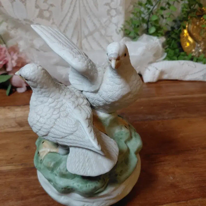 [BUNJANG] Vintage Ceramic Dove Music Box / 미국 빈티지 도자기 비둘기 오르골