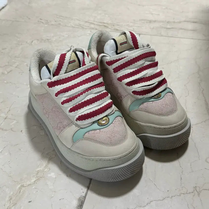 [BUNJANG] Gucci GG Screener Sneakers Pink Size 35.5 / 원가 160) 구찌 GG 스크리너 스니커즈 35.5 핑크
