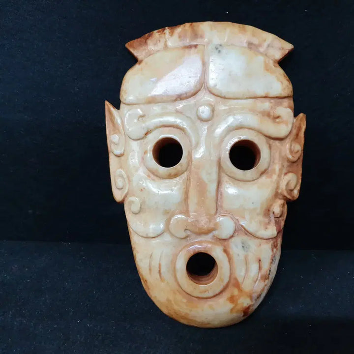 [BUNJANG] Ancient Huatian Jade Mask Sculpture / (수원만물)큰 사이즈 출토 화전옥 가면상
