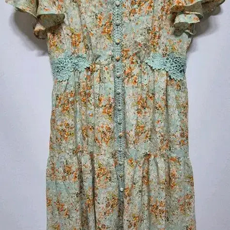 [BUNJANG] Floral Lace Midi Dress / 플로럴 레이스 원피스 44~55