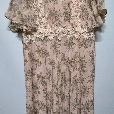 [BUNJANG] Floral Chiffon Long Dress XL / 플로럴 쉬폰 롱 원피스 XL