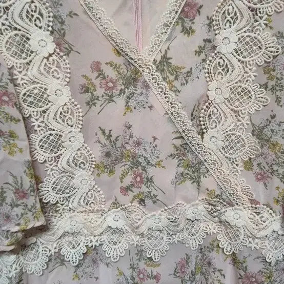 [BUNJANG] Floral Chiffon Long Dress XL / 플로럴 쉬폰 롱 원피스 XL