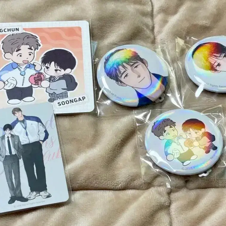 [BUNJANG] Fantasyte Collaboration Cafe Bongchon Gaksi Bromide Set / 봉촌각시 판타지트 코스터 입장 포카 홀로그램 캔뱃지 일괄
