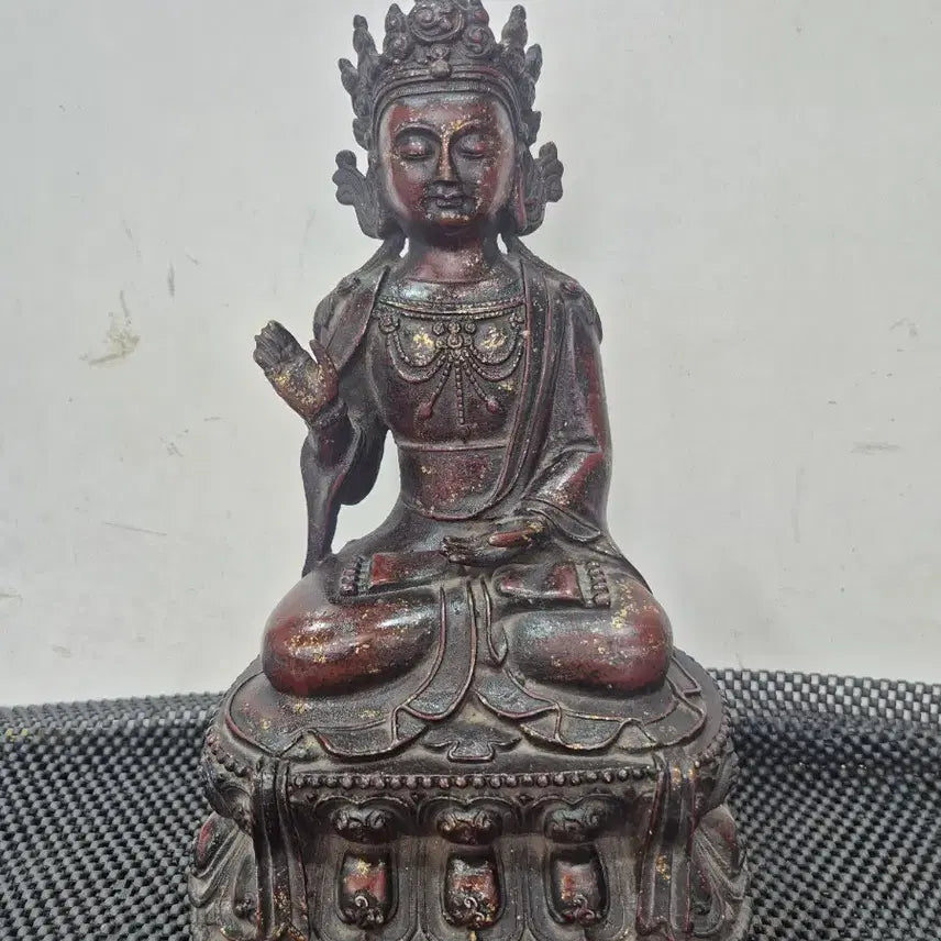 [BUNJANG] Cast Iron Buddha Statue / 20년소장품 개금된 무쇠 불상