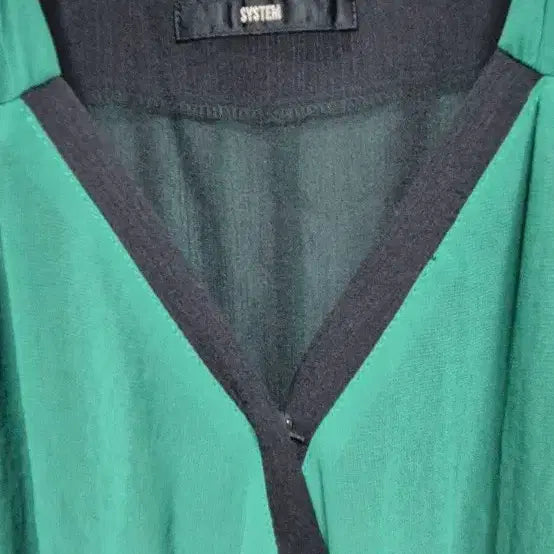 [BUNJANG] System Green Black Color-Block Flare Dress Size S / 시스템 녹색 블랙 배색 플레어 원피스 S