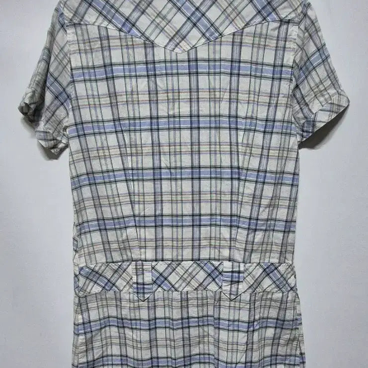 [BUNJANG] Checkered Short-Sleeve Shirt Dress Size M / 체크무늬 반팔 셔츠 원피스 M