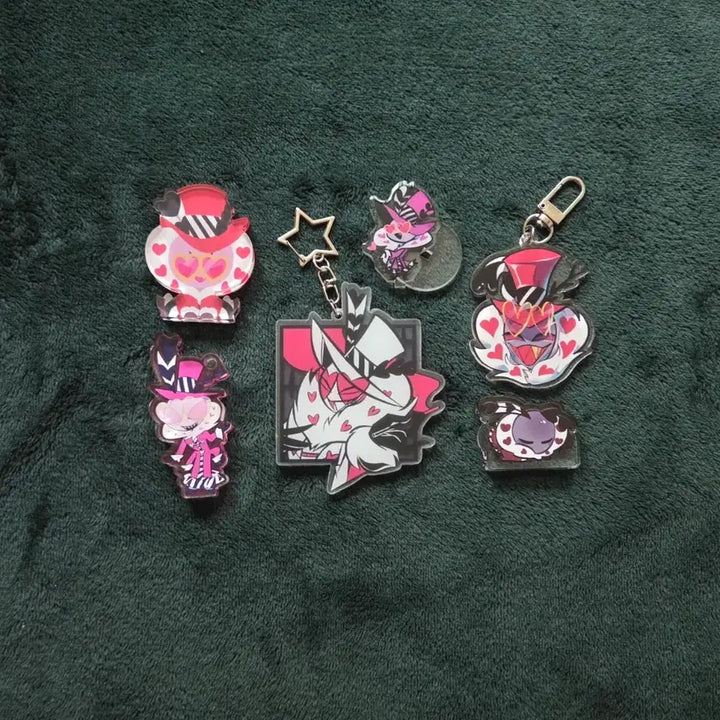 [BUNJANG] Hasbeen Hotel Valentino Acrylic Merch Bundle / 해즈빈 호텔 발렌티노 아크릴류 비공굿 굿즈 (코롯토, 키링, 스탠드)