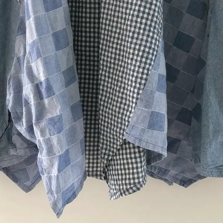 [BUNJANG] Vintage Check Patchwork Long Skirt / 빈티지 체크 패치워크 롱 스커트