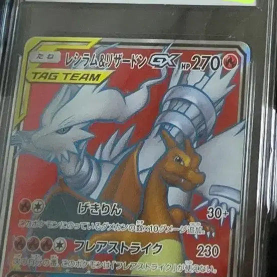 [BUNJANG] Reshiram &amp; Charizard GX Full Art SM10 (GEM MT 10) / 포켓몬카드 레시라무&amp;리자몽 GX 풀아트 SM10 10 GEM MT