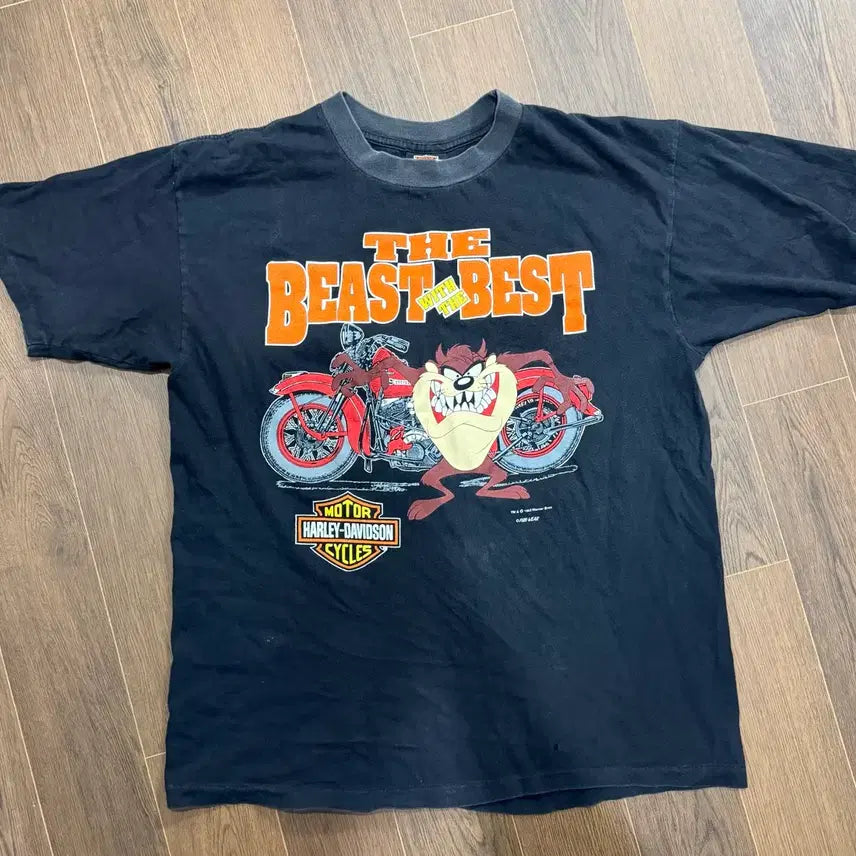 [BUNJANG] 1990s USA Made Harley-Davidson Looney Tunes Taz Short Sleeve T-Shirt / 90s USA Made 할리데이비슨 루니툰즈 테즈 태즈 반팔 티셔츠