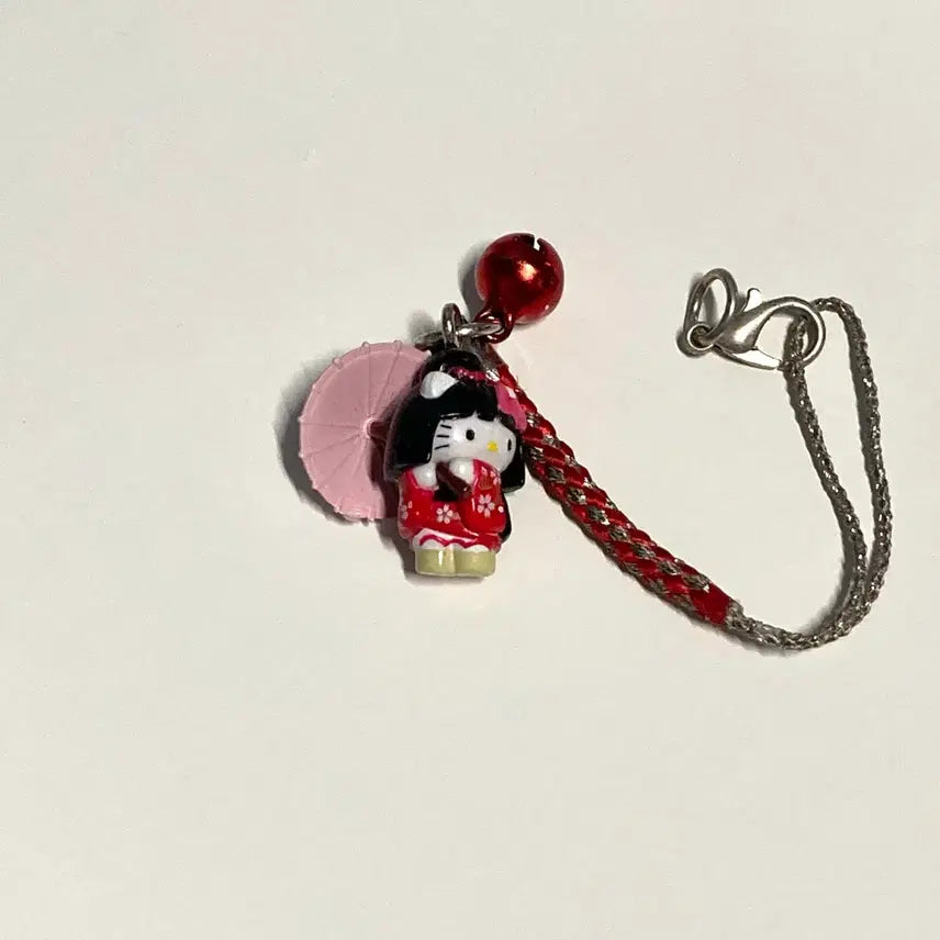 [BUNJANG] Vintage Kimono Kitty Strap / 빈티지 기모노 키티스트랩