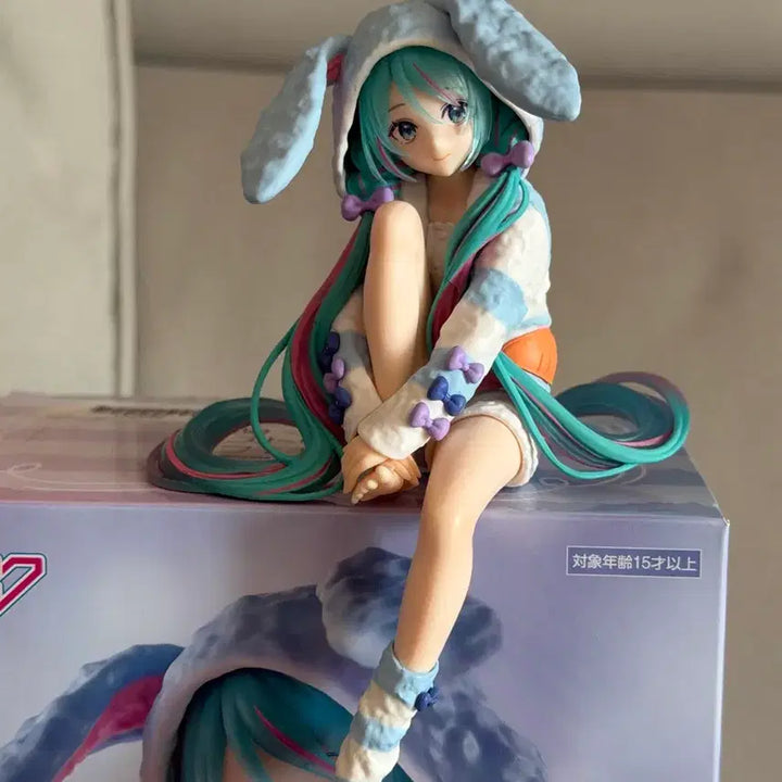 [BUNJANG] Hatsune Miku Rabbit Pajamas Noodle Stopper Figure Boxed / (현물) 하츠네 미쿠 토끼 파자마 누들스토퍼 박스 O
