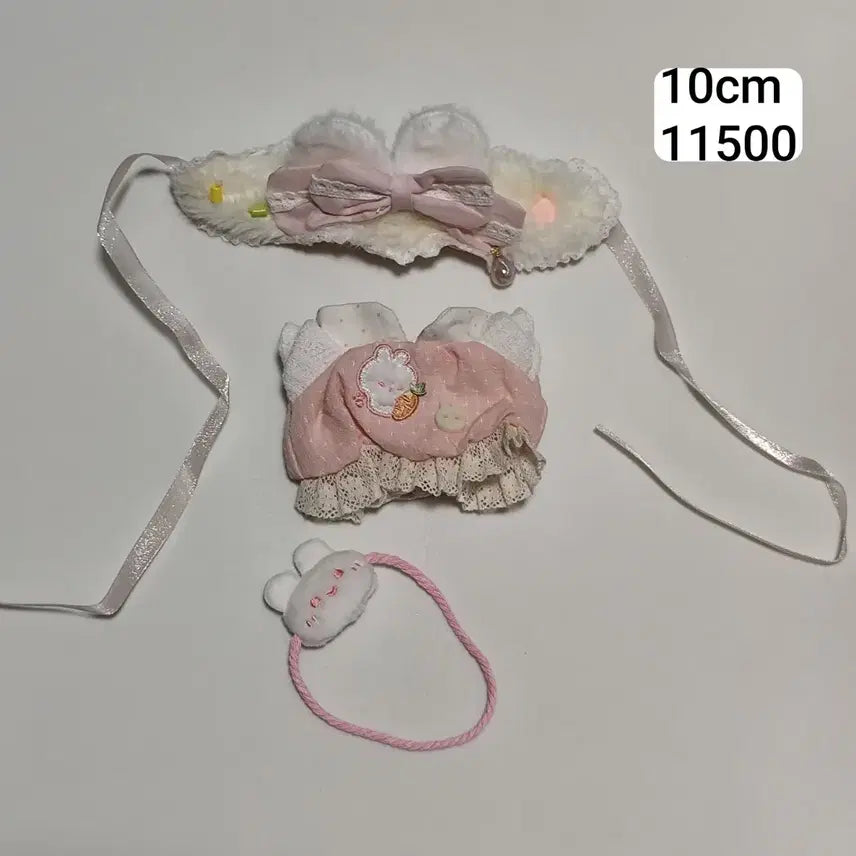 [BUNJANG] 10cm Cotton Doll Clothes Pink Cotton Candy Bunny / 10깅 10cm 10깅옷 솜인형옷 솜깅옷
