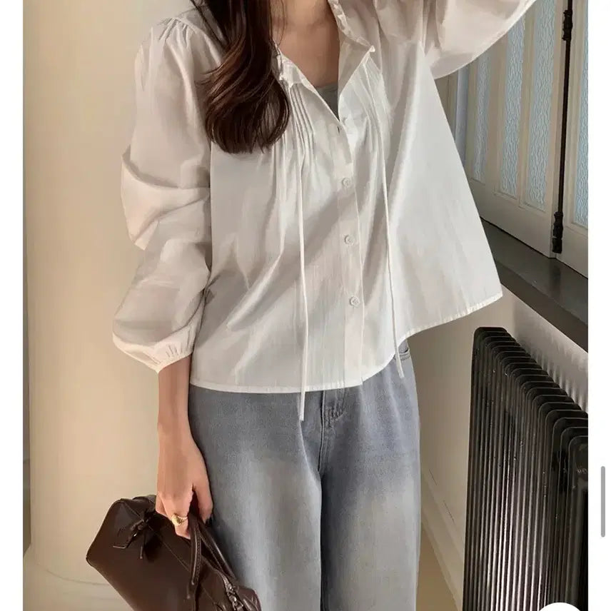 [BUNJANG] Pintuck Frill Blouse / 핀턱 프릴 블라우스