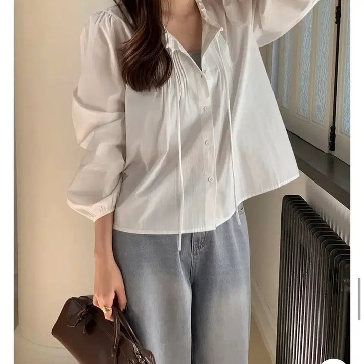 [BUNJANG] Pintuck Frill Blouse / 핀턱 프릴 블라우스