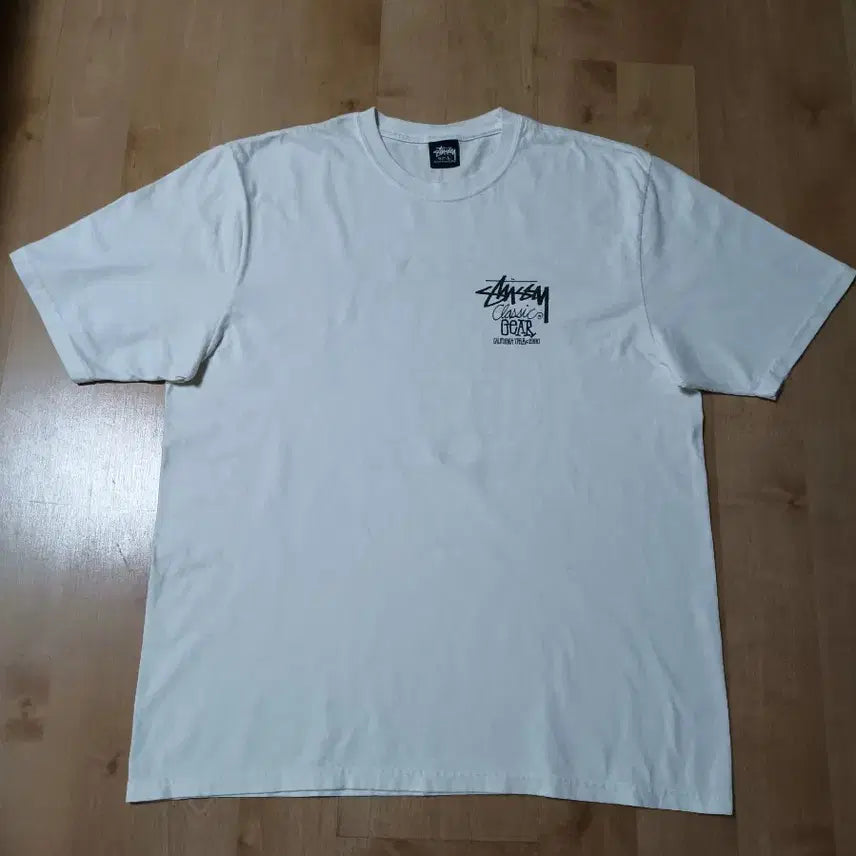 [BUNJANG] Stussy Classic Gear Ivory Short Sleeve T-Shirt L / 스투시 클래식 기어 아이보리 반팔티 L