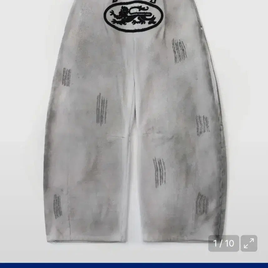 [BUNJANG] Bad Blood Lion Patch Washed Training Pants / 급처)배드블러드 라이온패치 워시드 트레이닝팬츠