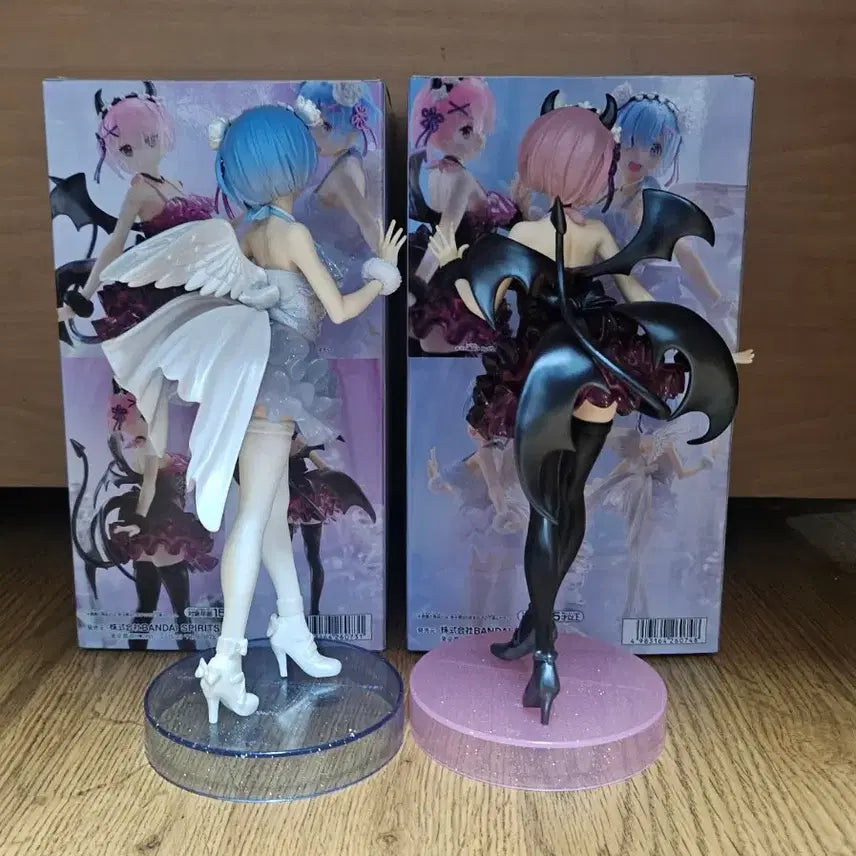 [BUNJANG] Banpresto Re:Zero Rem &amp; Ram Angel &amp; Devil Clear Dressy Special Color Figure Bundle Set / (일괄) 반프레스토 리제로 렘 람 엔젤 데빌 클리어 드레스 스페셜 컬러