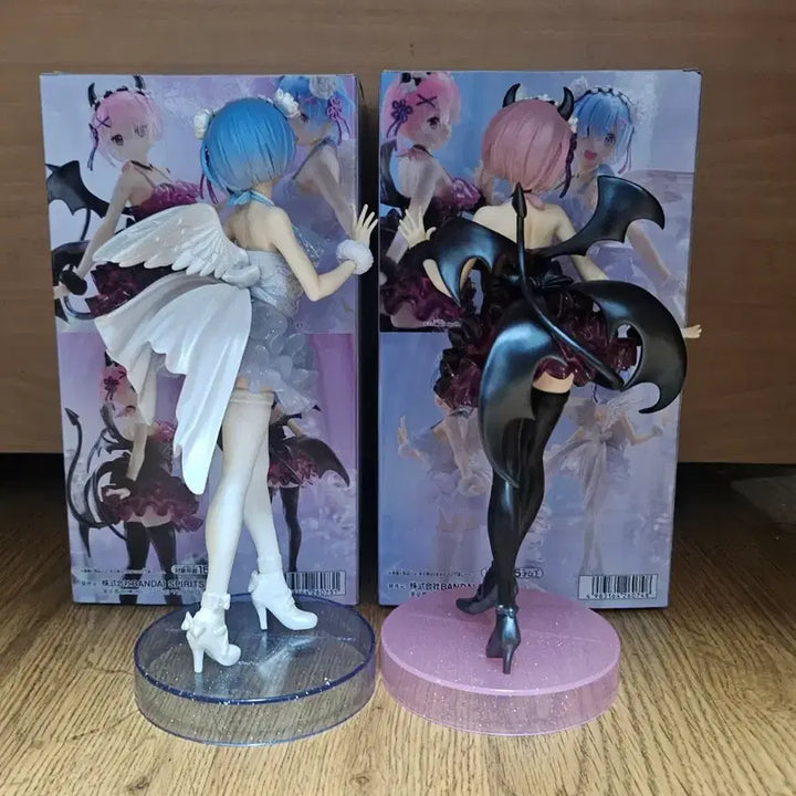 [BUNJANG] Banpresto Re:Zero Rem &amp; Ram Angel &amp; Devil Clear Dressy Special Color Figure Bundle Set / (일괄) 반프레스토 리제로 렘 람 엔젤 데빌 클리어 드레스 스페셜 컬러