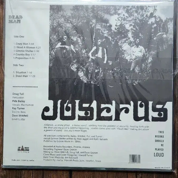 [BUNJANG] Josefus Dead Man Sealed 180g Vinyl / 강추!!! Josefus Dead man 미개봉 Akrma 180g