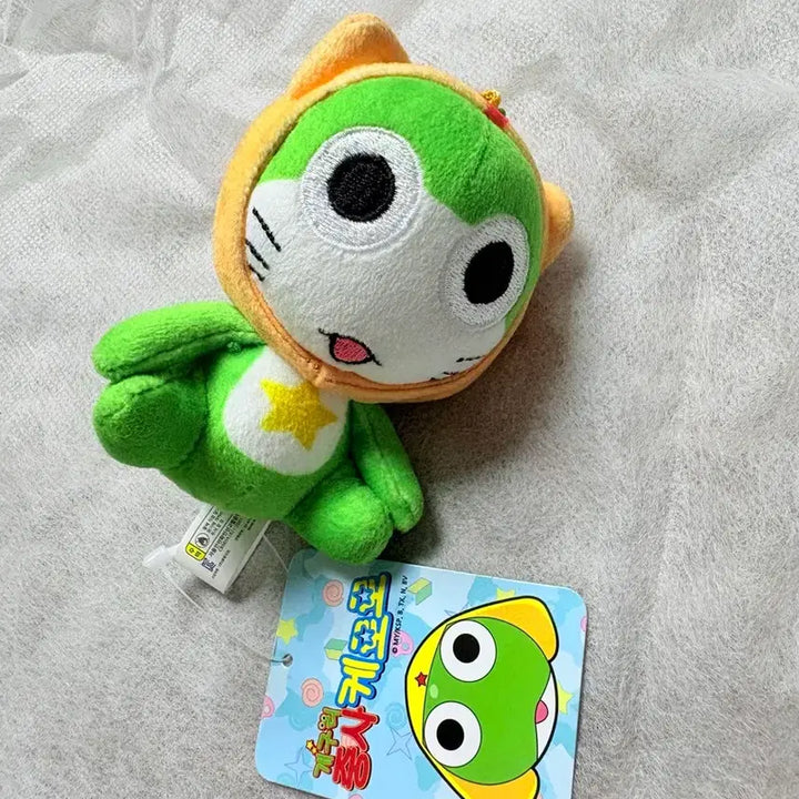 [BUNJANG] Official Keroro Frog Cat Ear Animal Plush Keychain / 정품 개구리 중사 케로로 고양이귀 애니멀 인형 키링 양도