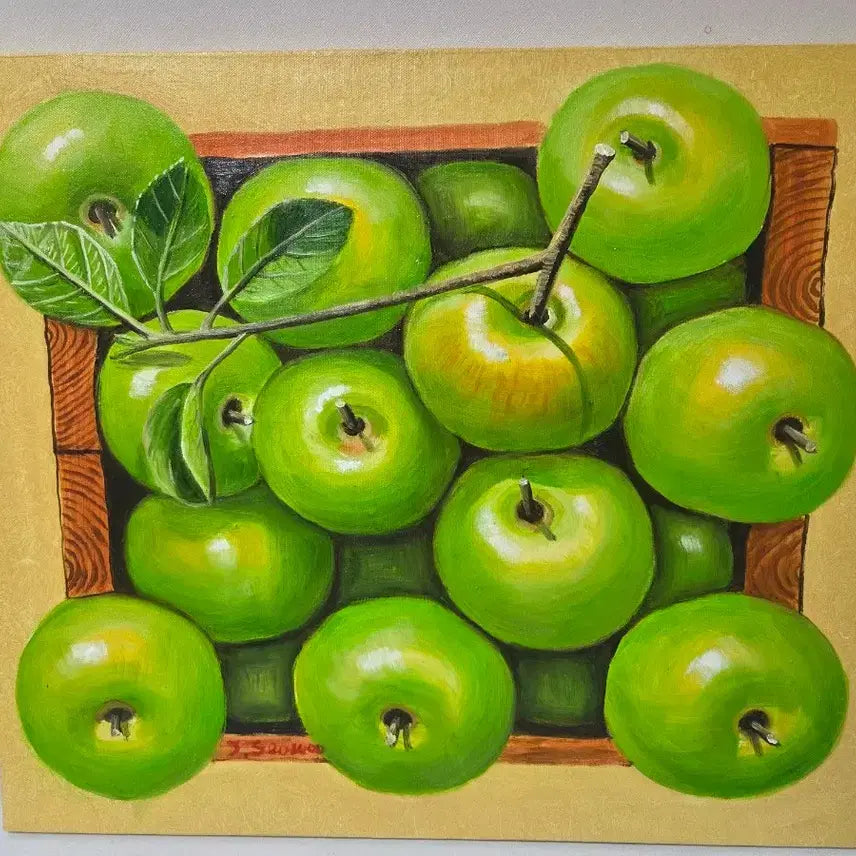 [BUNJANG] Jeong Seo-woo "Green Apple" Oil Painting / 정서우 작가 청사과 유화 그림