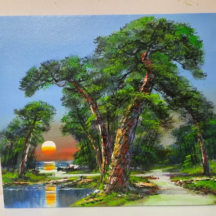 [SOLD OUT] 윤경식 화백 유화 풍경화 소나무 일출 그림