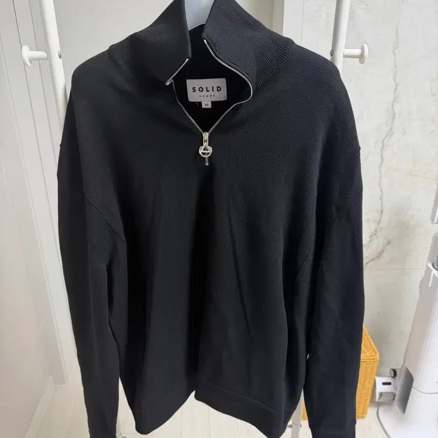 [BUNJANG] Solid Homme Knit Zip-Up Cardigan / 솔리드옴므 니트 집업가디건