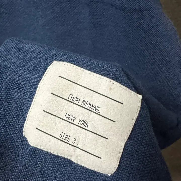 [BUNJANG] Thom Browne RWB Oversized Fit Short Sleeve Polo Dark Blue / 톰브라운 RWB 오버핏 카라 반팔티 다크블루 (3)