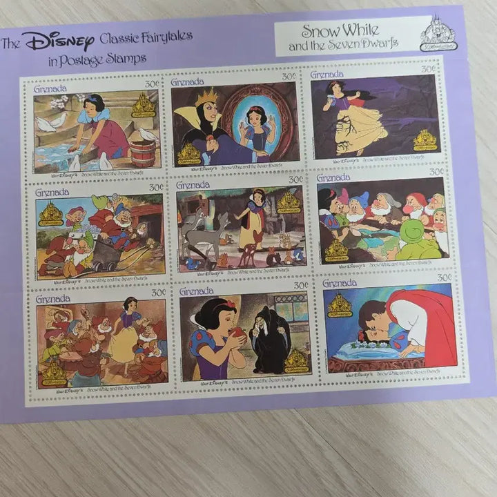[BUNJANG] 1980s Walt Disney Classic Animation Official Stamp Set Bundle / 1980년대 월트 디즈니 고전 만화 영화 공식 우표 일괄 세트