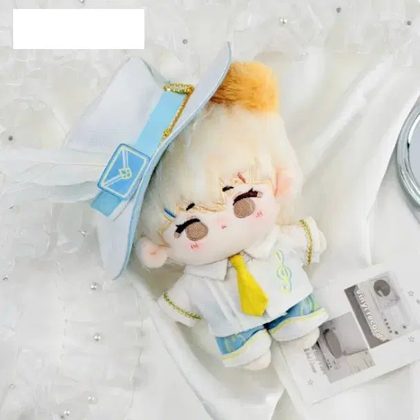 [BUNJANG] 10cm Doll Clothes Top Hat White Suit Set / 10cm인형옷 탑햇화이트정장세트