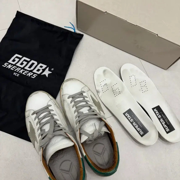 [BUNJANG] Golden Goose Superstar White/Green Sneakers Size 41 / 골든구스 슈퍼스타 화이트/그린 41