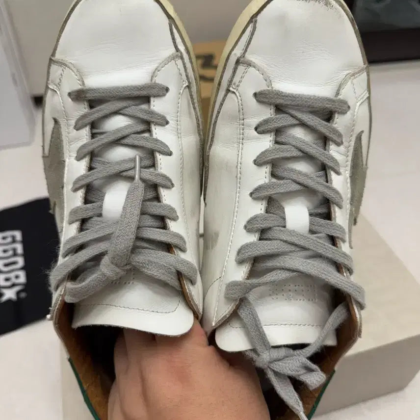 [BUNJANG] Golden Goose Superstar White/Green Sneakers Size 41 / 골든구스 슈퍼스타 화이트/그린 41