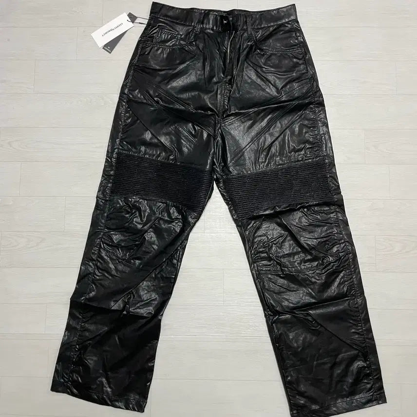 [BUNJANG] Lee Hyun Project Matte Black Leather Biker Pants L / 이현 프로젝트 매트 블랙 레더 바이커 팬츠 L
