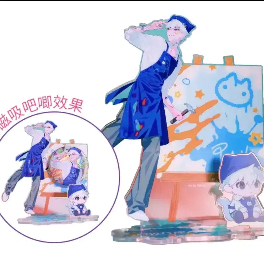 [BUNJANG] Link Click! Qingxiao Lu Guang Qiao Ling Acrylic Stand &amp; Can Badge Set / 시광대리인 미술관 팝업 한정 청샤오시 루광 챠오링 아크릴 스탠드 캔뱃지