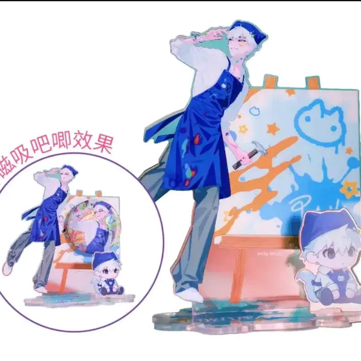 [BUNJANG] Link Click! Qingxiao Lu Guang Qiao Ling Acrylic Stand &amp; Can Badge Set / 시광대리인 미술관 팝업 한정 청샤오시 루광 챠오링 아크릴 스탠드 캔뱃지