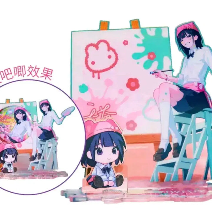 [BUNJANG] Link Click! Qingxiao Lu Guang Qiao Ling Acrylic Stand &amp; Can Badge Set / 시광대리인 미술관 팝업 한정 청샤오시 루광 챠오링 아크릴 스탠드 캔뱃지