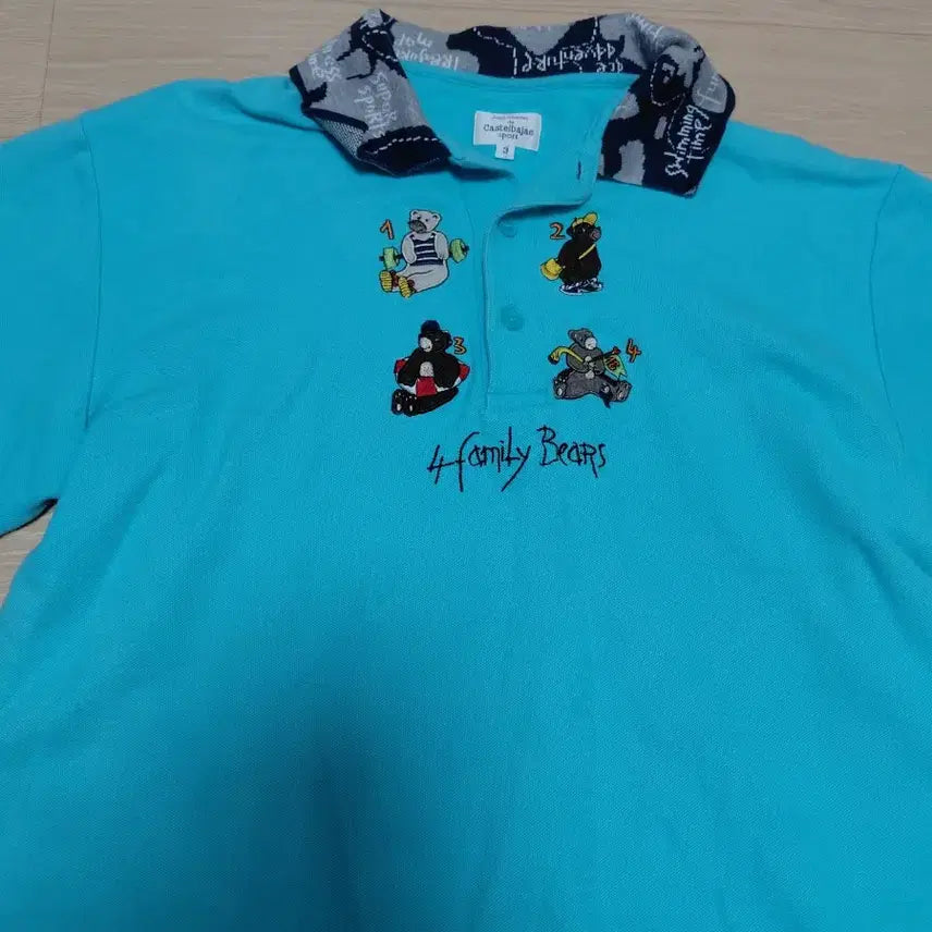 [BUNJANG] CASTELBAJAC SPORT Embroidered Short Sleeve Knit Mint Blue / 까스텔바작 스포츠 민트블루 자수 반팔 니트