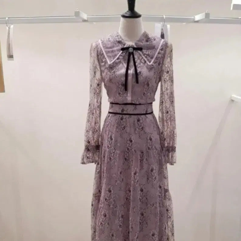 [BUNJANG] It Michaa Lace Dress Lilac S / 잇미샤 레이스 원피스 S