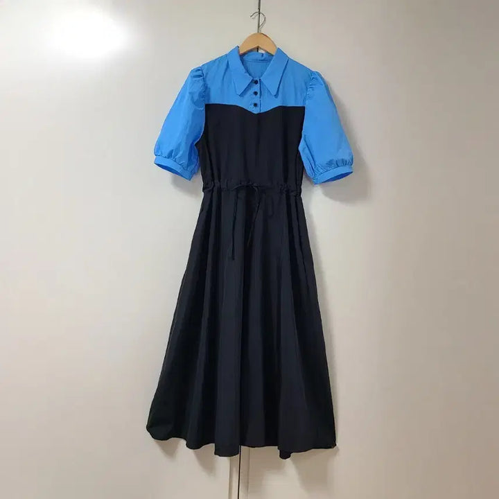 [BUNJANG] Color-Blocked Anorak Shirt Dress / 배색 아노락 셔츠 원피스 66~66반 (새상품)