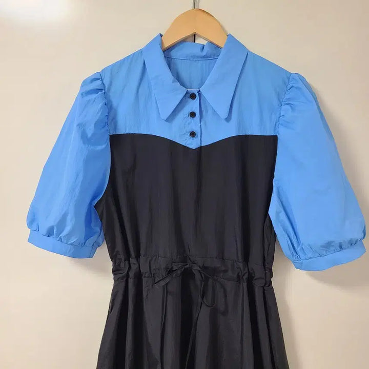 [BUNJANG] Color-Blocked Anorak Shirt Dress / 배색 아노락 셔츠 원피스 66~66반 (새상품)