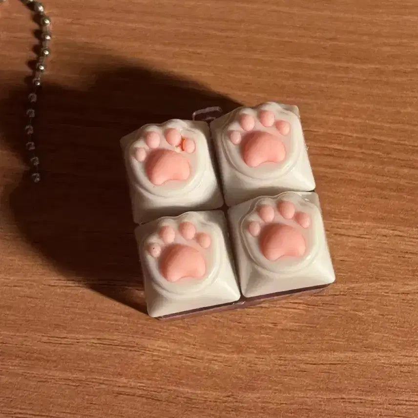 [BUNJANG] Cat Paw Clicker Keycap Keychain Set / 고양이 발바닥 클릭커 키캡 키링