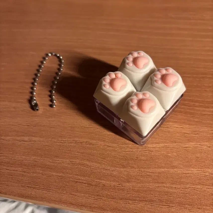 [BUNJANG] Cat Paw Clicker Keycap Keychain Set / 고양이 발바닥 클릭커 키캡 키링