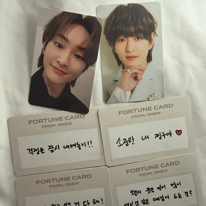 [BUNJANG] SHINee Onew Onyu Note Photocard + Fortune Card Bundle Set / 샤이니 온유 오뉴노트 포카+포츈카드 4종 일괄