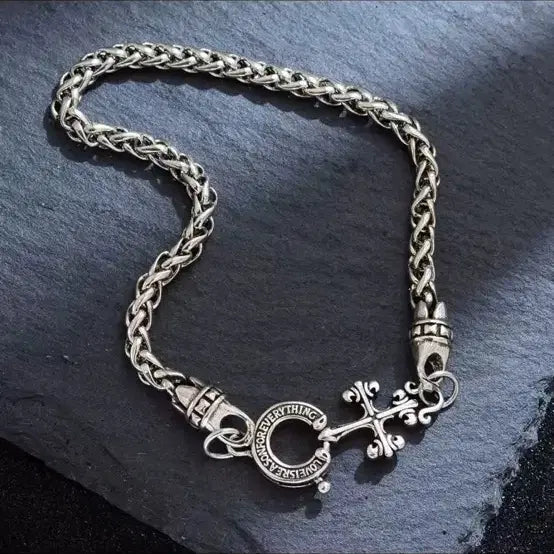 [BUNJANG] 925 Vintage Horseshoe Cross Bracelet / 925 빈티지 크로스 말굽 팔찌