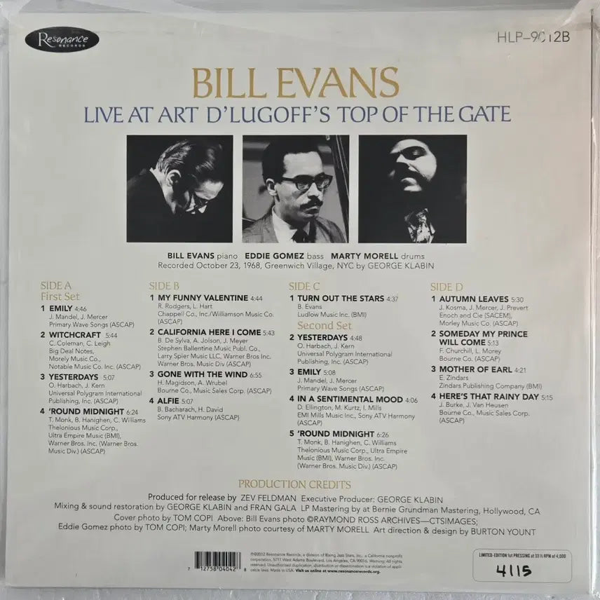 [BUNJANG] Bill Evans Trio Live At Art D&